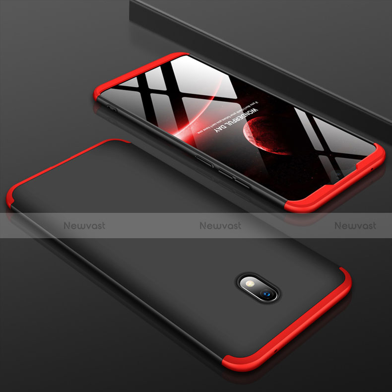 Hard Rigid Plastic Matte Finish Front and Back Cover Case 360 Degrees M01 for Xiaomi Redmi 8A Red and Black