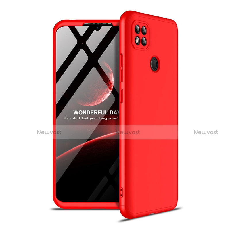 Hard Rigid Plastic Matte Finish Front and Back Cover Case 360 Degrees M01 for Xiaomi Redmi 9 India Red