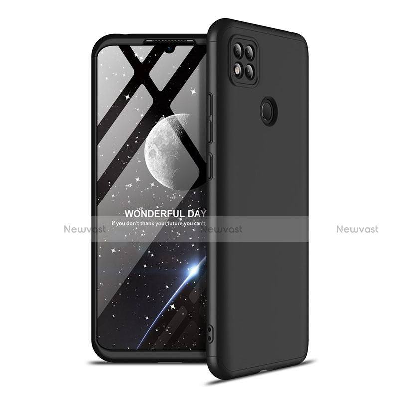 Hard Rigid Plastic Matte Finish Front and Back Cover Case 360 Degrees M01 for Xiaomi Redmi 9C NFC Black