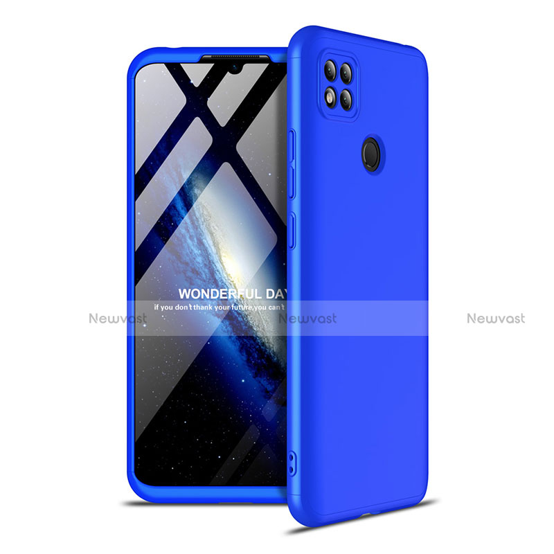 Hard Rigid Plastic Matte Finish Front and Back Cover Case 360 Degrees M01 for Xiaomi Redmi 9C NFC Blue