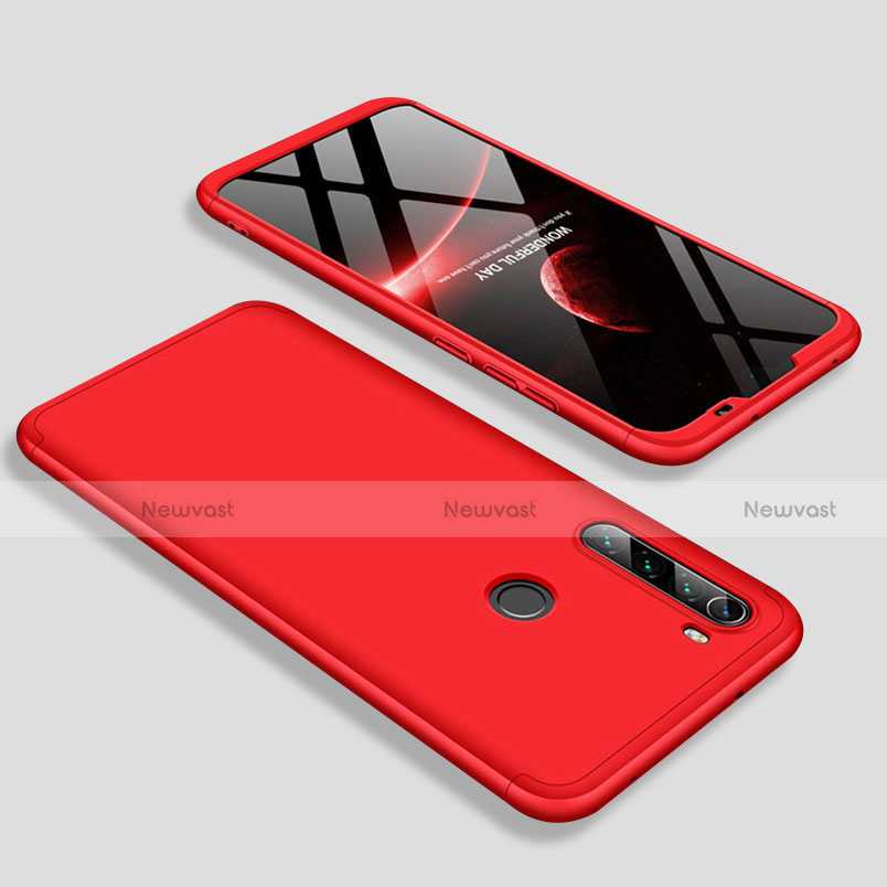 Hard Rigid Plastic Matte Finish Front and Back Cover Case 360 Degrees M01 for Xiaomi Redmi Note 8T Red