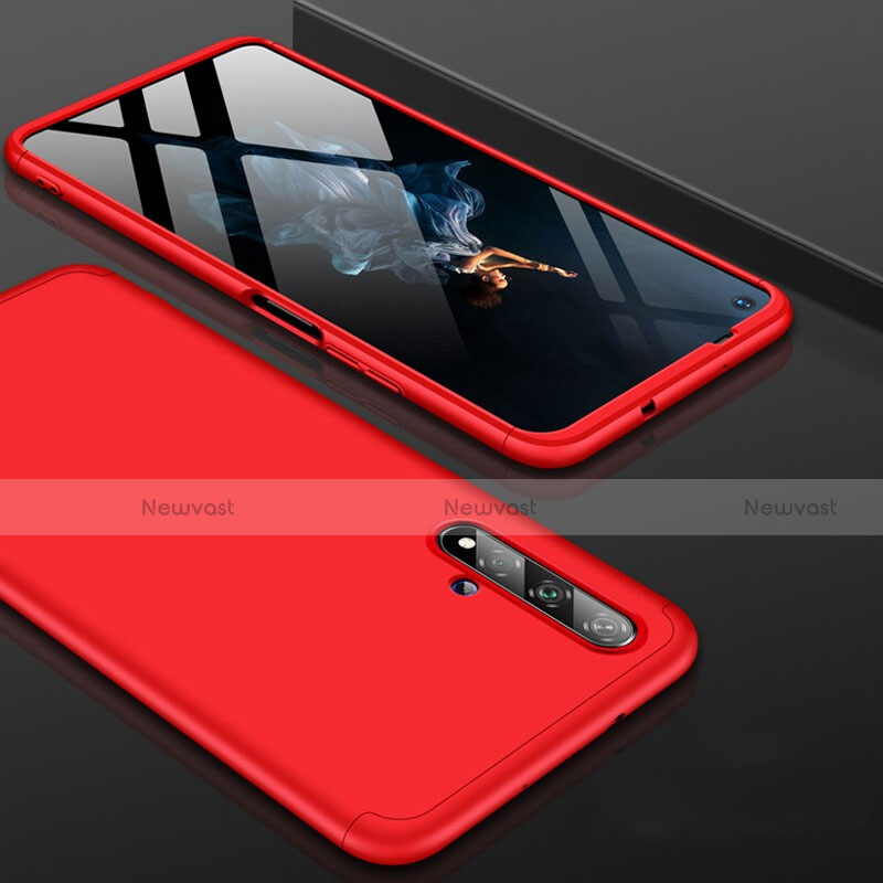 Hard Rigid Plastic Matte Finish Front and Back Cover Case 360 Degrees P01 for Huawei Honor 20S Red