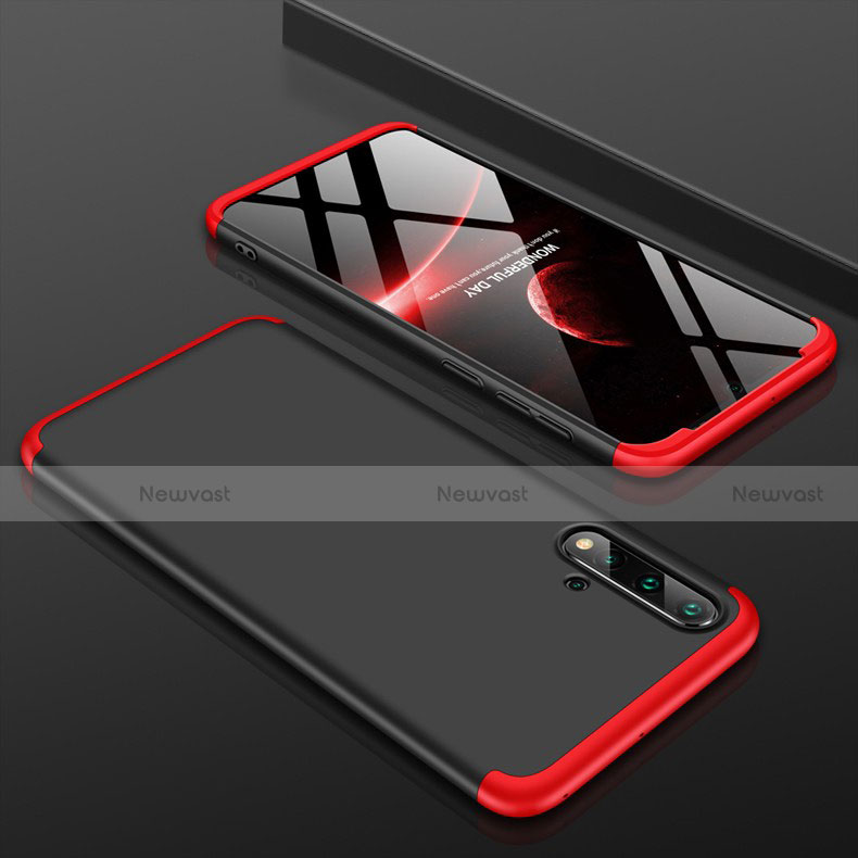 Hard Rigid Plastic Matte Finish Front and Back Cover Case 360 Degrees P01 for Huawei Nova 5 Pro Red and Black