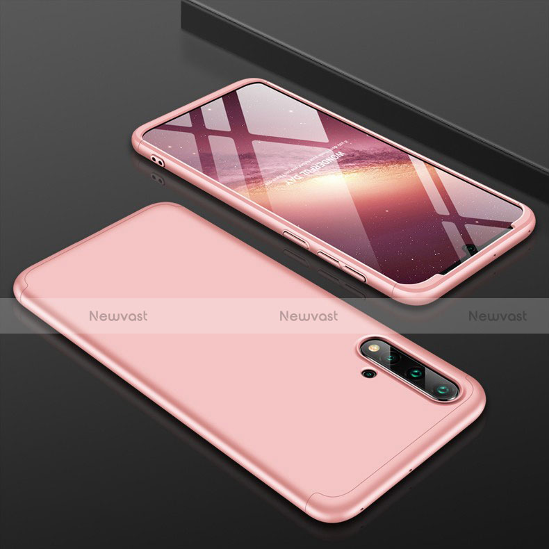 Hard Rigid Plastic Matte Finish Front and Back Cover Case 360 Degrees P01 for Huawei Nova 5 Pro Rose Gold