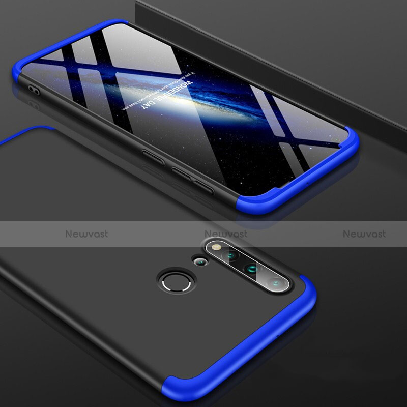 Hard Rigid Plastic Matte Finish Front and Back Cover Case 360 Degrees P01 for Huawei Nova 5i Blue and Black