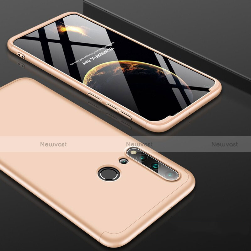 Hard Rigid Plastic Matte Finish Front and Back Cover Case 360 Degrees P01 for Huawei Nova 5i Gold