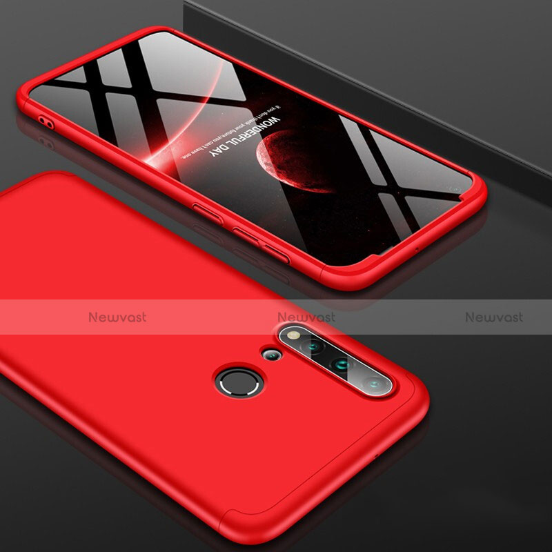 Hard Rigid Plastic Matte Finish Front and Back Cover Case 360 Degrees P01 for Huawei Nova 5i Red