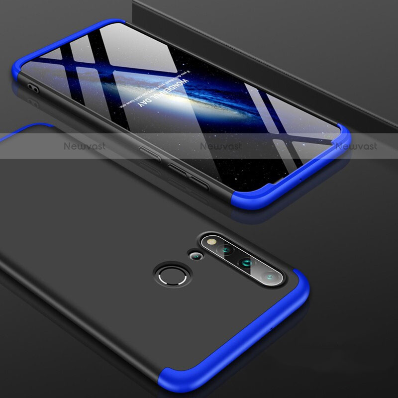 Hard Rigid Plastic Matte Finish Front and Back Cover Case 360 Degrees P01 for Huawei P20 Lite (2019) Blue and Black