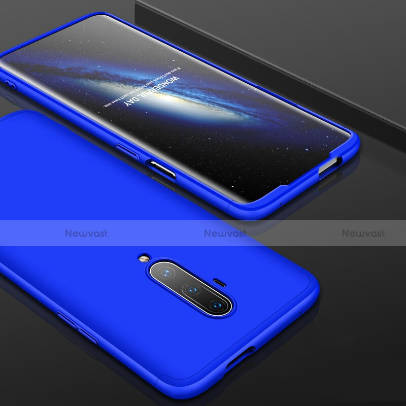 Hard Rigid Plastic Matte Finish Front and Back Cover Case 360 Degrees P01 for OnePlus 7T Pro Blue