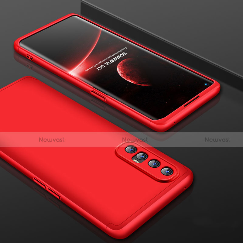 Hard Rigid Plastic Matte Finish Front and Back Cover Case 360 Degrees P01 for Oppo Find X2 Neo Red