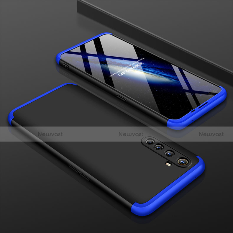 Hard Rigid Plastic Matte Finish Front and Back Cover Case 360 Degrees P01 for Realme X50 Pro 5G Blue and Black