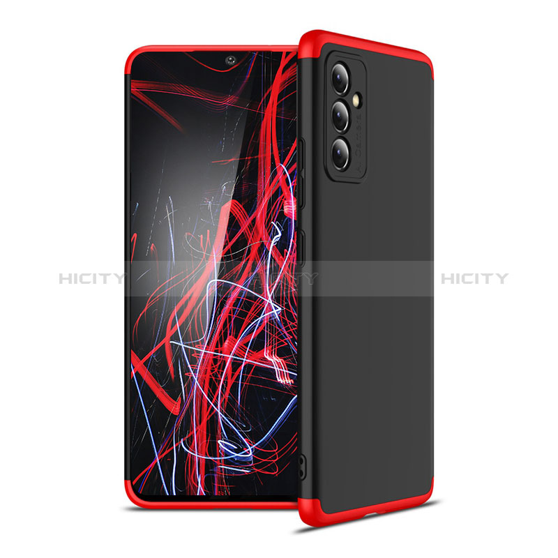 Hard Rigid Plastic Matte Finish Front and Back Cover Case 360 Degrees P01 for Samsung Galaxy A82 5G Red and Black