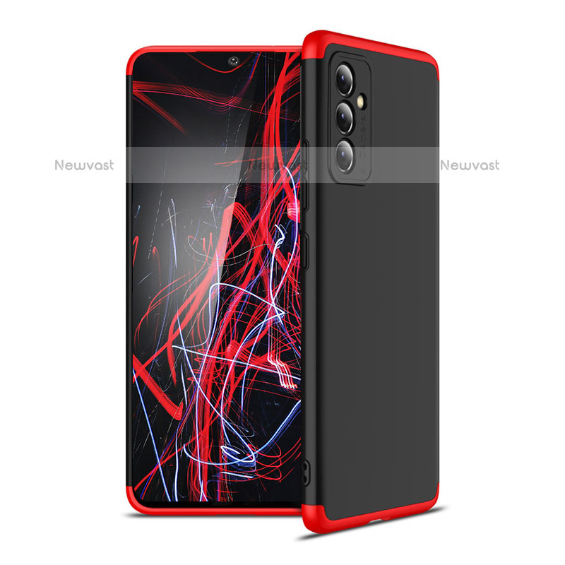 Hard Rigid Plastic Matte Finish Front and Back Cover Case 360 Degrees P01 for Samsung Galaxy Quantum2 5G Red and Black