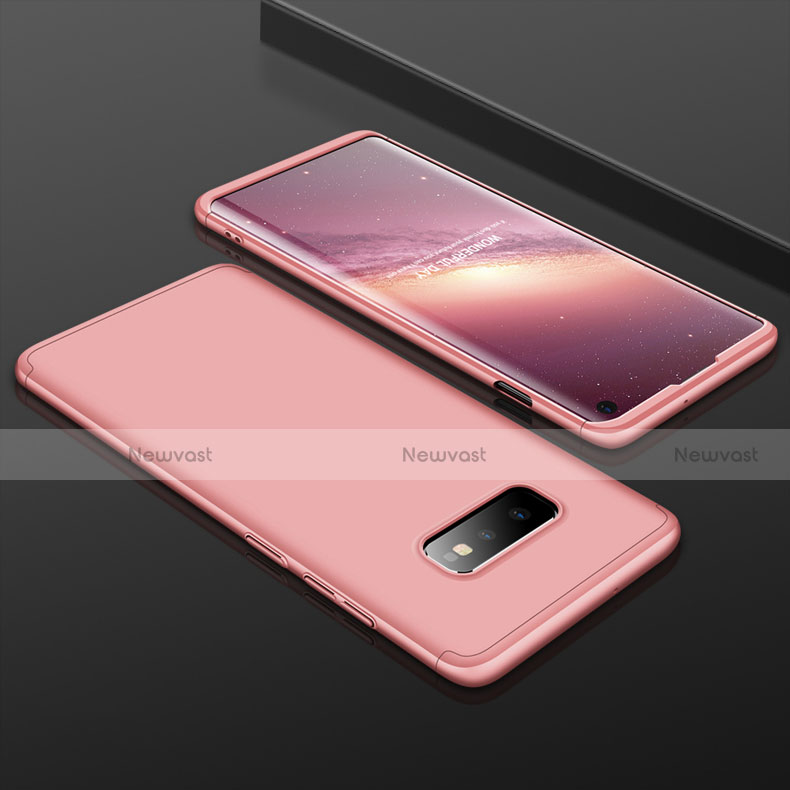 Hard Rigid Plastic Matte Finish Front and Back Cover Case 360 Degrees P01 for Samsung Galaxy S10e Rose Gold