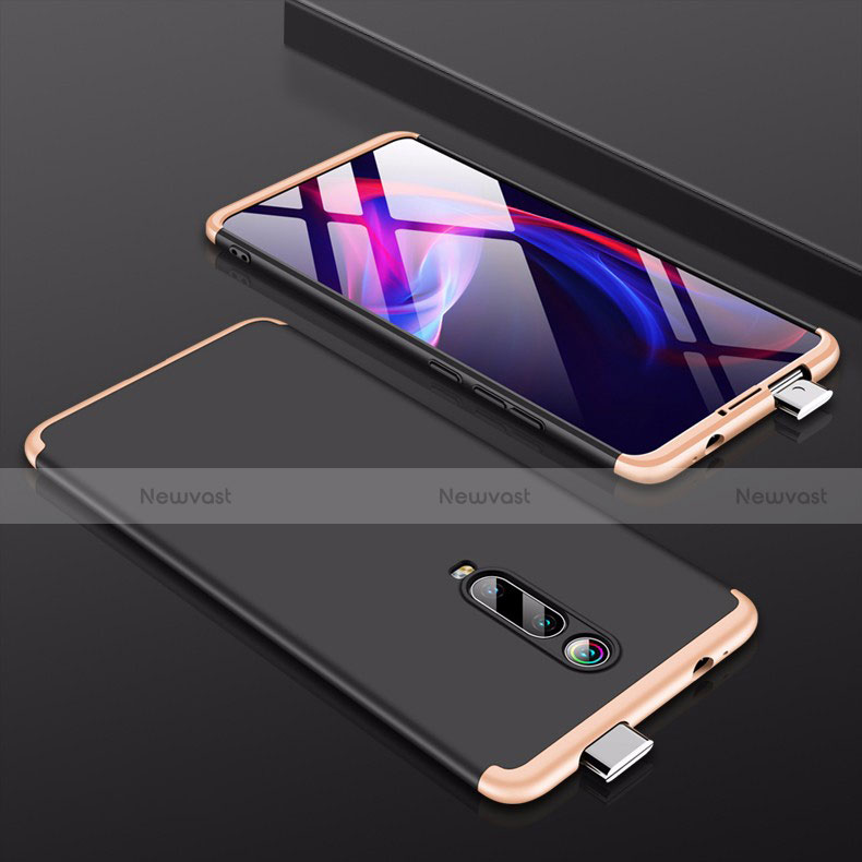 Hard Rigid Plastic Matte Finish Front and Back Cover Case 360 Degrees P01 for Xiaomi Mi 9T Pro Gold and Black