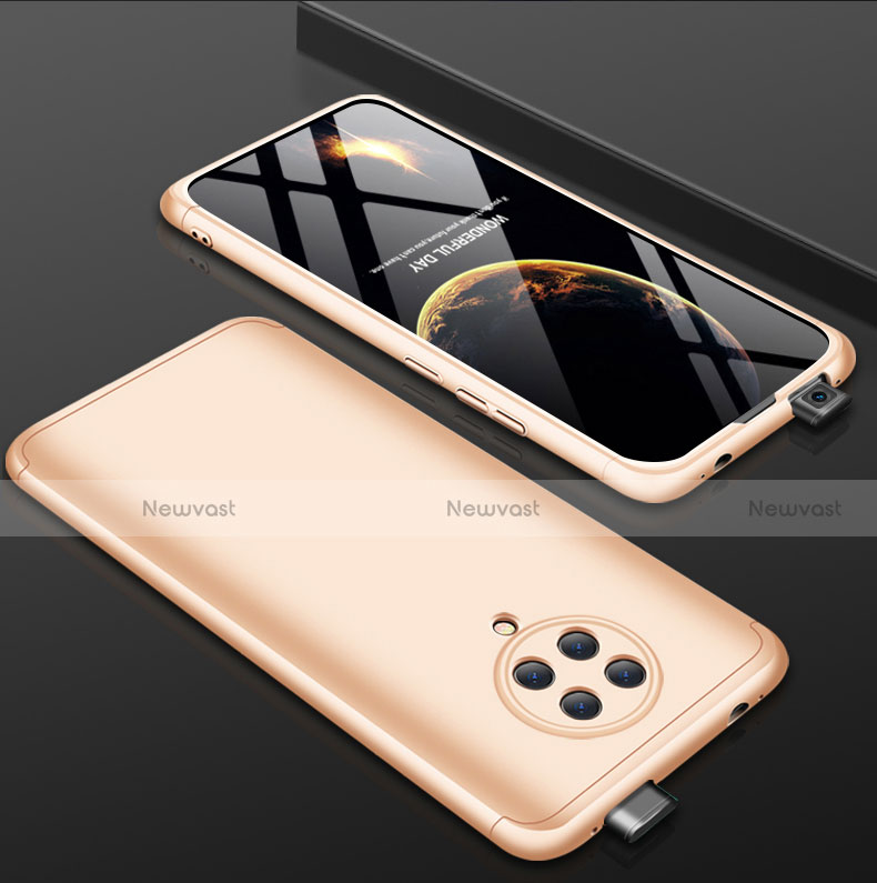 Hard Rigid Plastic Matte Finish Front and Back Cover Case 360 Degrees P01 for Xiaomi Poco F2 Pro Gold