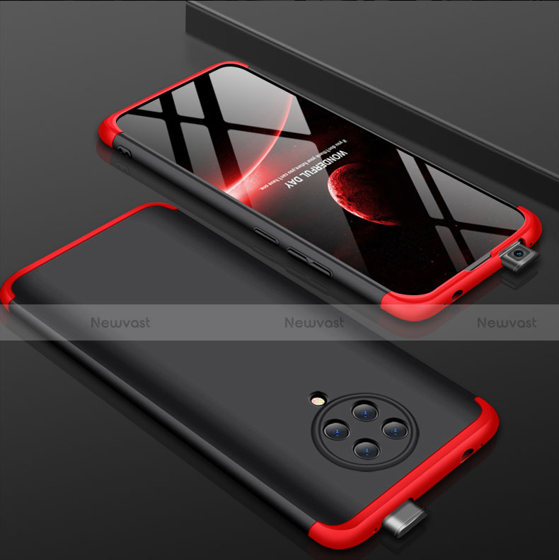 Hard Rigid Plastic Matte Finish Front and Back Cover Case 360 Degrees P01 for Xiaomi Poco F2 Pro Red and Black