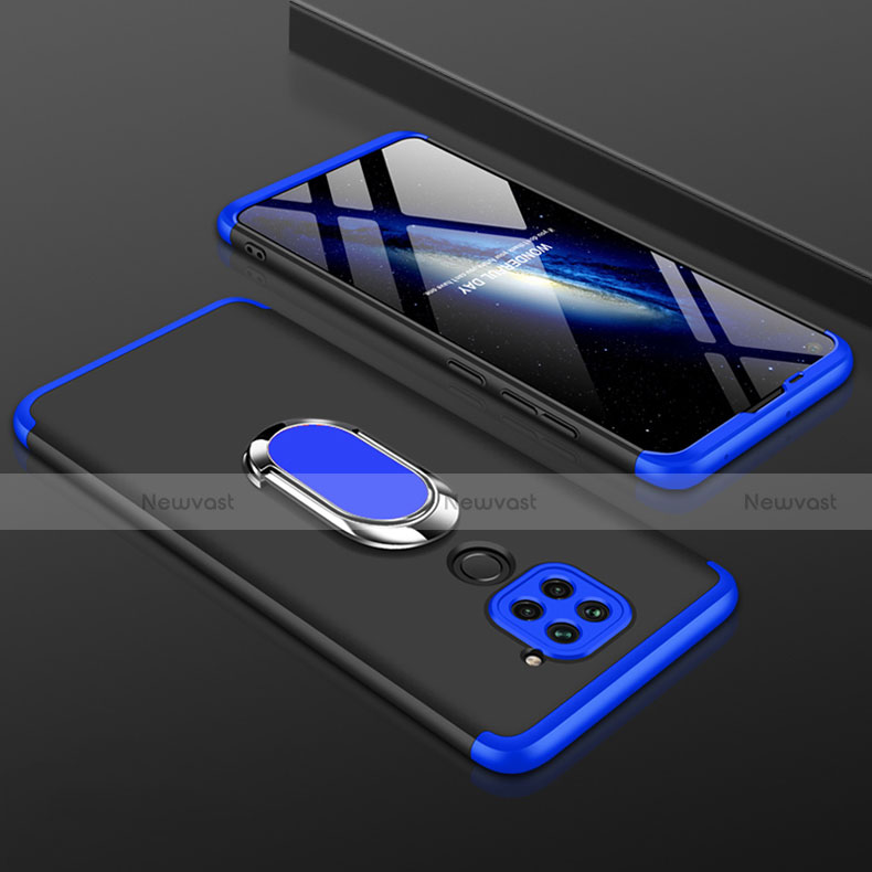 Hard Rigid Plastic Matte Finish Front and Back Cover Case 360 Degrees P01 for Xiaomi Redmi 10X 4G Blue and Black