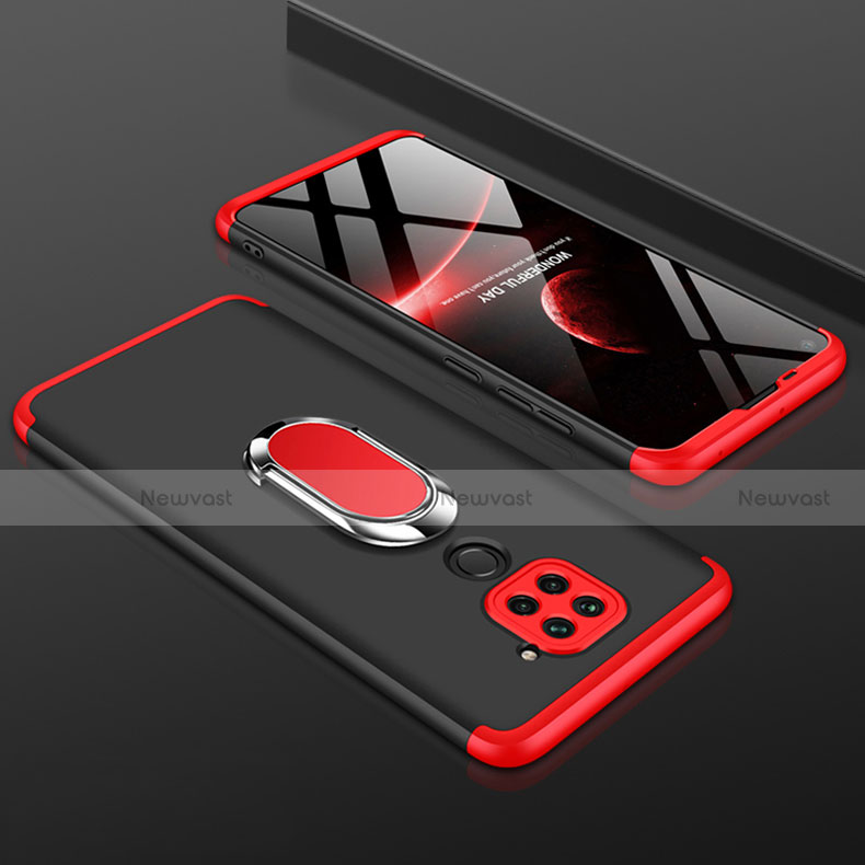 Hard Rigid Plastic Matte Finish Front and Back Cover Case 360 Degrees P01 for Xiaomi Redmi 10X 4G Red and Black