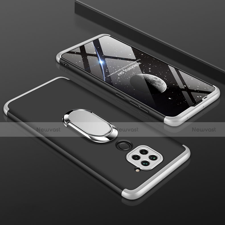 Hard Rigid Plastic Matte Finish Front and Back Cover Case 360 Degrees P01 for Xiaomi Redmi 10X 4G Silver and Black