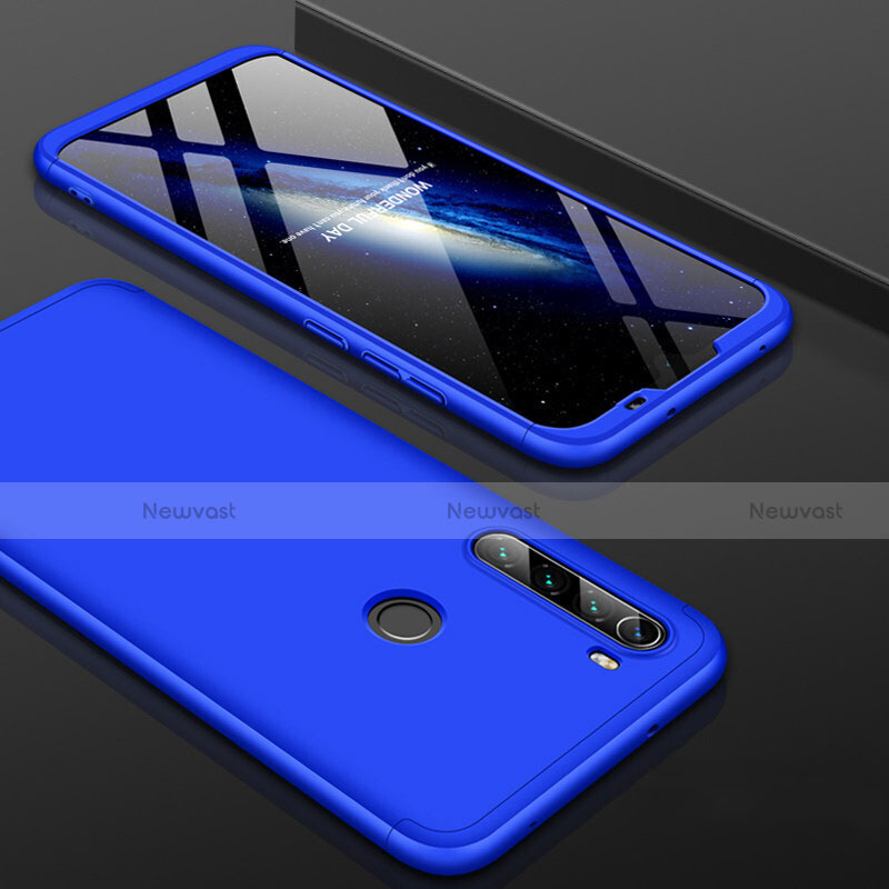 Hard Rigid Plastic Matte Finish Front and Back Cover Case 360 Degrees P01 for Xiaomi Redmi Note 8T Blue