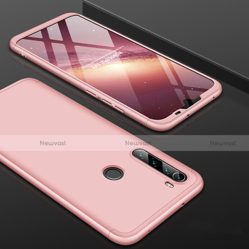 Hard Rigid Plastic Matte Finish Front and Back Cover Case 360 Degrees P01 for Xiaomi Redmi Note 8T Rose Gold