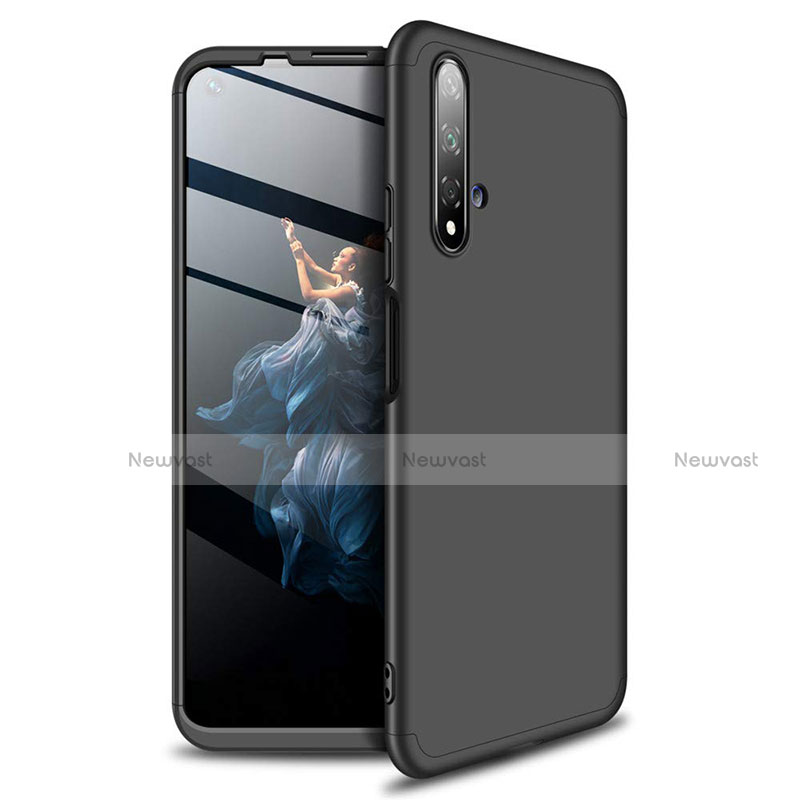 Hard Rigid Plastic Matte Finish Front and Back Cover Case 360 Degrees P02 for Huawei Nova 5T Black