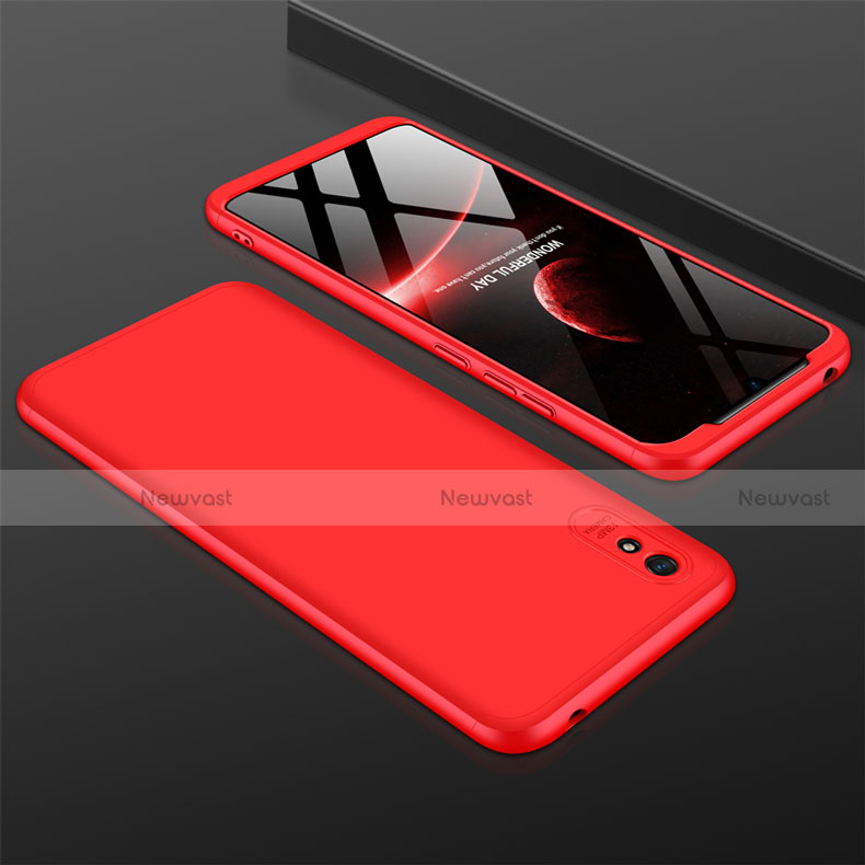 Hard Rigid Plastic Matte Finish Front and Back Cover Case 360 Degrees P03 for Xiaomi Redmi 9AT Red