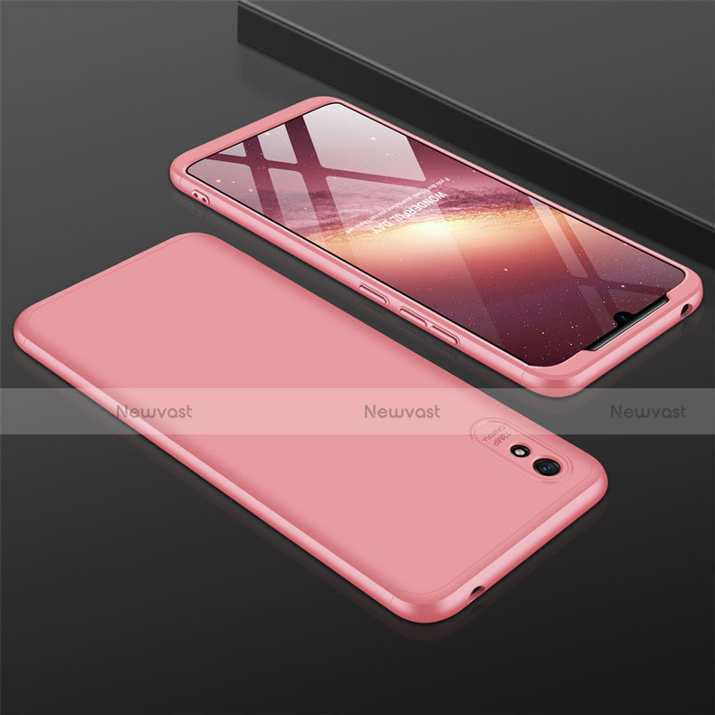 Hard Rigid Plastic Matte Finish Front and Back Cover Case 360 Degrees P03 for Xiaomi Redmi 9AT Rose Gold