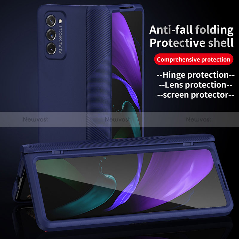 Hard Rigid Plastic Matte Finish Front and Back Cover Case 360 Degrees P05 for Samsung Galaxy Z Fold2 5G