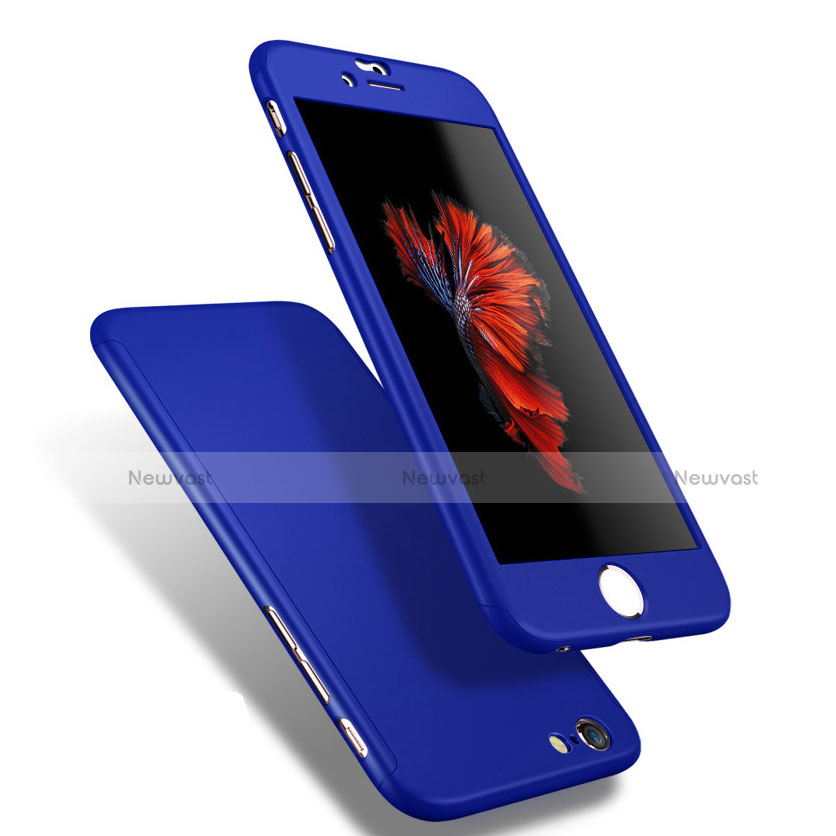 Hard Rigid Plastic Matte Finish Front and Back Cover Case 360 Degrees Q01 for Apple iPhone 6 Blue