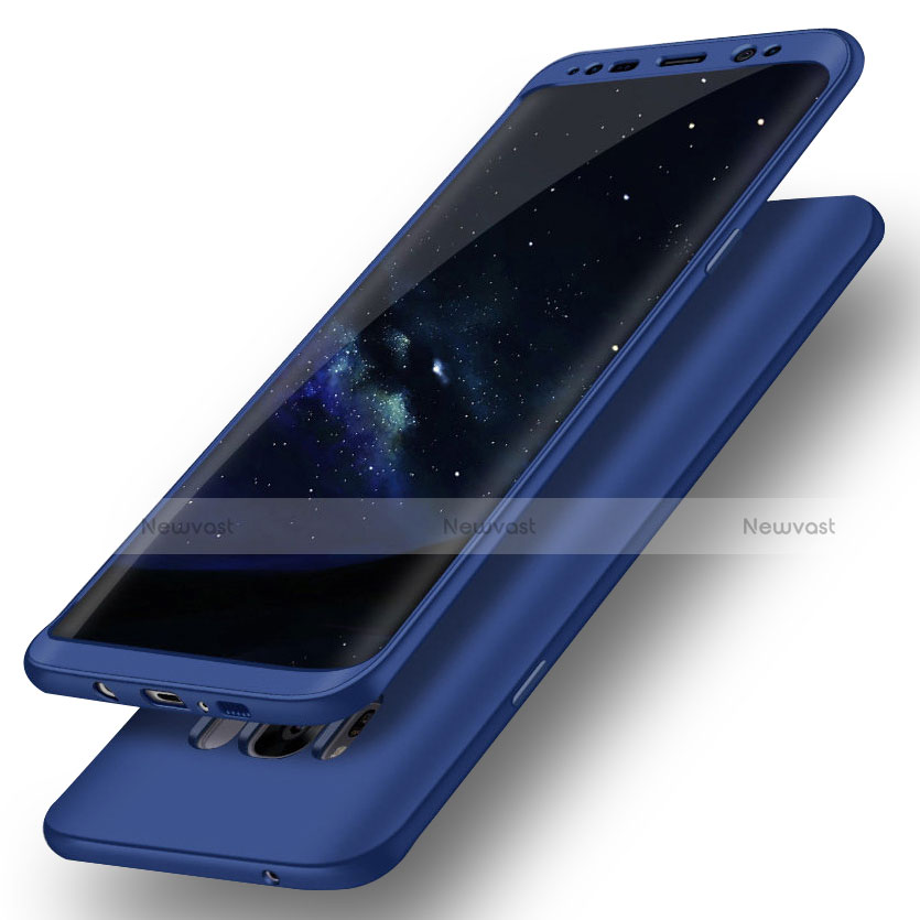 Hard Rigid Plastic Matte Finish Front and Back Cover Case 360 Degrees Q02 for Samsung Galaxy S8 Blue