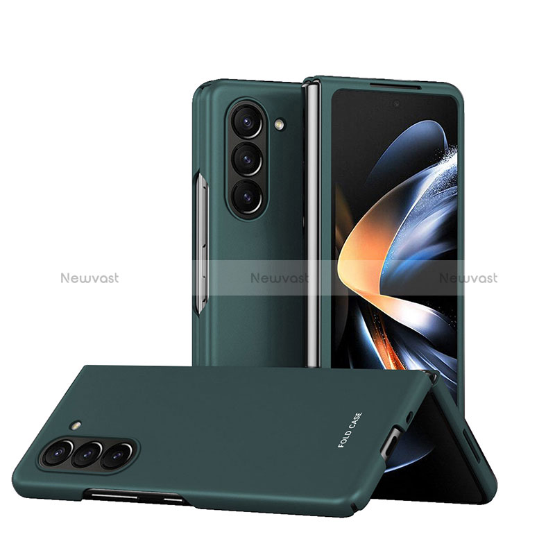 Hard Rigid Plastic Matte Finish Front and Back Cover Case 360 Degrees Q03H for Samsung Galaxy Z Fold5 5G Green