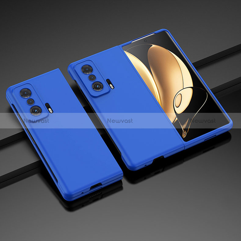 Hard Rigid Plastic Matte Finish Front and Back Cover Case 360 Degrees QH1 for Huawei Honor Magic V 5G Blue