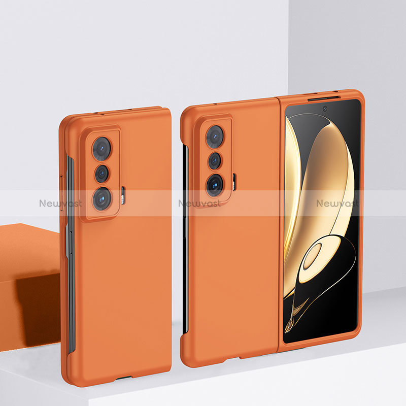 Hard Rigid Plastic Matte Finish Front and Back Cover Case 360 Degrees QH1 for Huawei Honor Magic Vs Ultimate 5G Orange