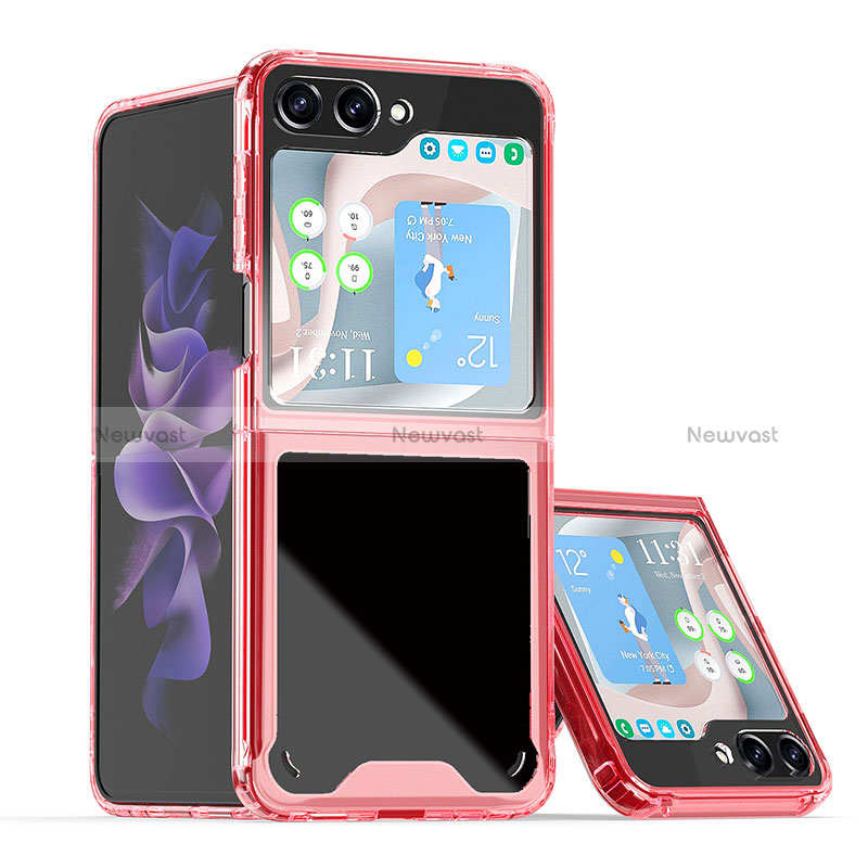 Hard Rigid Plastic Matte Finish Front and Back Cover Case 360 Degrees QW1 for Samsung Galaxy Z Flip5 5G