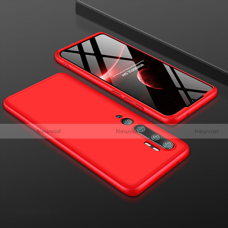 Hard Rigid Plastic Matte Finish Front and Back Cover Case 360 Degrees R01 for Xiaomi Mi Note 10 Pro Red