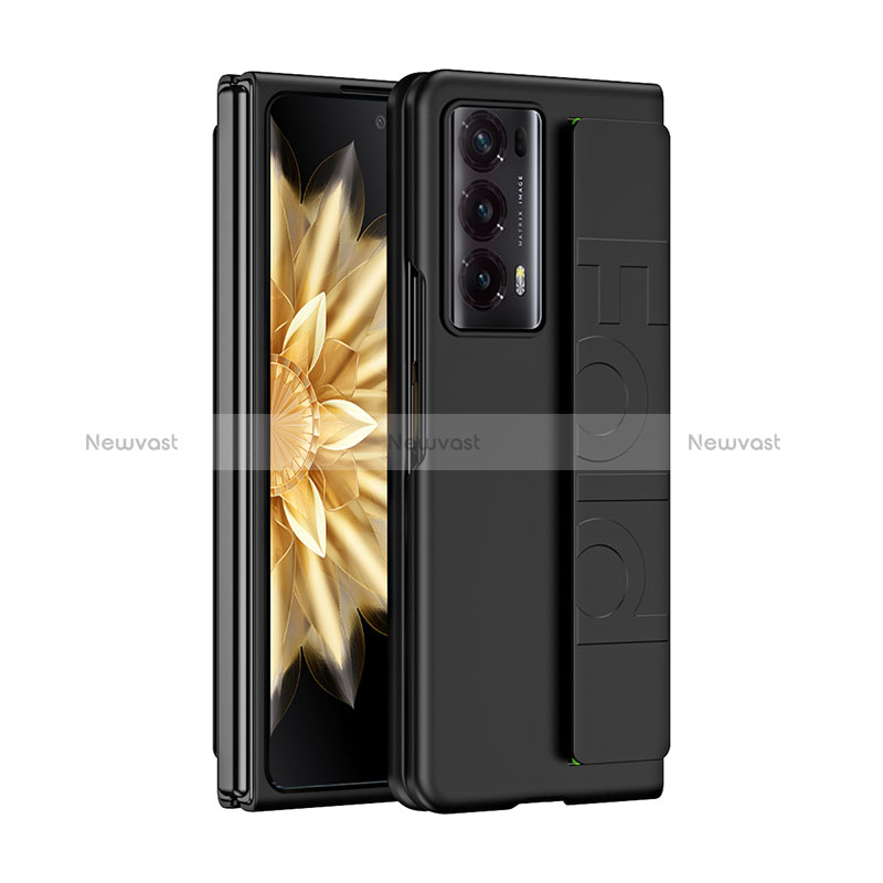 Hard Rigid Plastic Matte Finish Front and Back Cover Case 360 Degrees SD1 for Huawei Honor Magic V2 5G Black