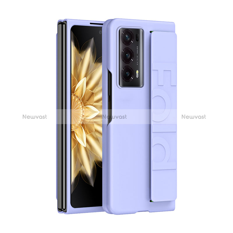 Hard Rigid Plastic Matte Finish Front and Back Cover Case 360 Degrees SD1 for Huawei Honor Magic V2 5G Purple