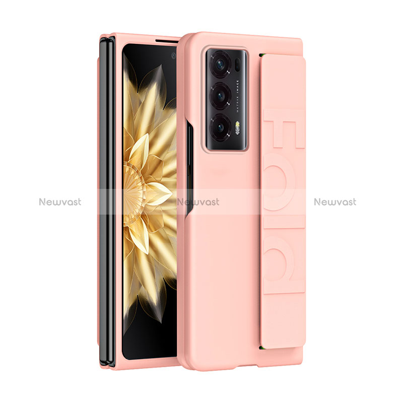 Hard Rigid Plastic Matte Finish Front and Back Cover Case 360 Degrees SD1 for Huawei Honor Magic V2 5G Rose Gold