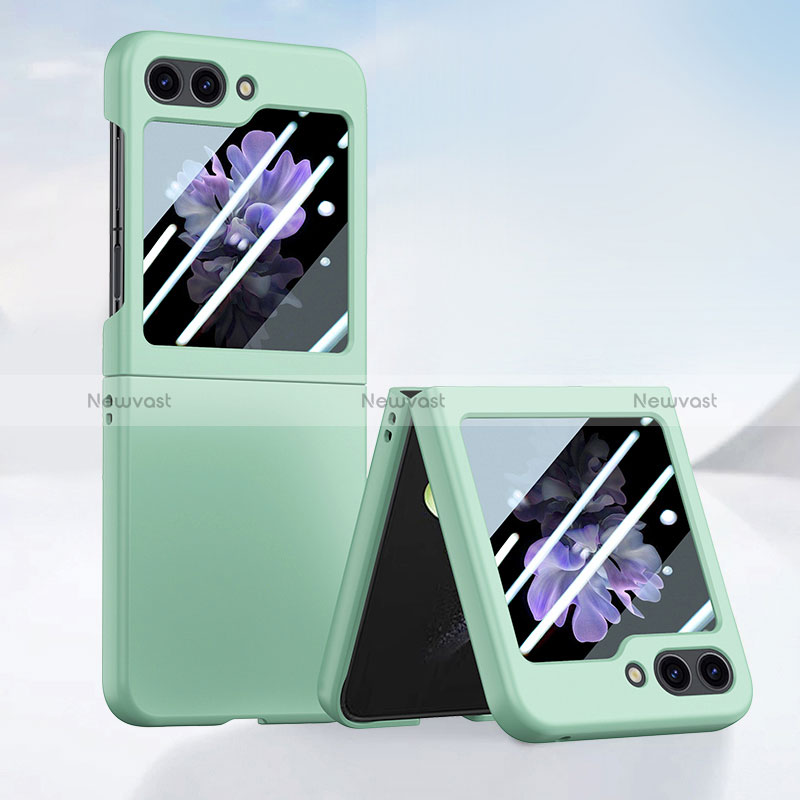 Hard Rigid Plastic Matte Finish Front and Back Cover Case 360 Degrees SD1 for Samsung Galaxy Z Flip5 5G Matcha Green