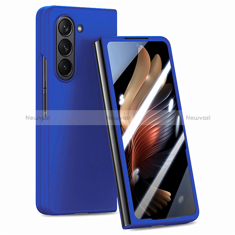 Hard Rigid Plastic Matte Finish Front and Back Cover Case 360 Degrees SD1 for Samsung Galaxy Z Fold5 5G Blue