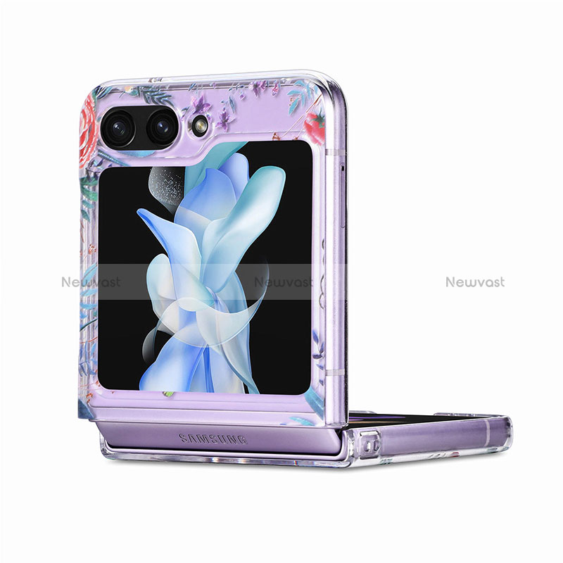 Hard Rigid Plastic Matte Finish Front and Back Cover Case 360 Degrees SD2 for Samsung Galaxy Z Flip5 5G