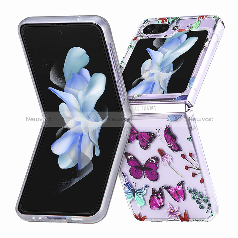 Hard Rigid Plastic Matte Finish Front and Back Cover Case 360 Degrees SD4 for Samsung Galaxy Z Flip5 5G