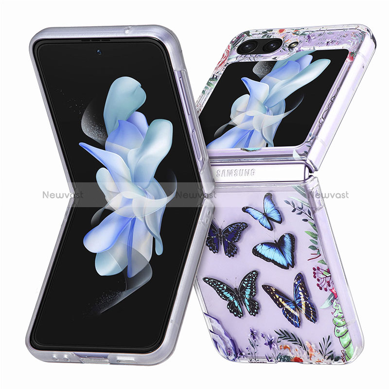 Hard Rigid Plastic Matte Finish Front and Back Cover Case 360 Degrees SD4 for Samsung Galaxy Z Flip5 5G