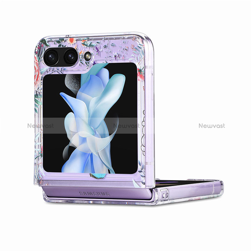 Hard Rigid Plastic Matte Finish Front and Back Cover Case 360 Degrees SD4 for Samsung Galaxy Z Flip5 5G