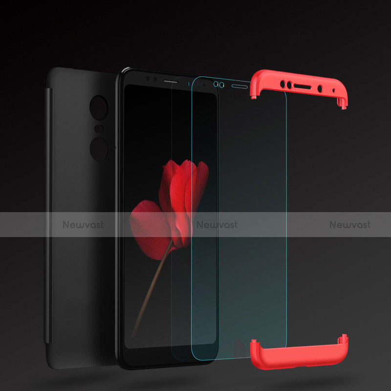 Hard Rigid Plastic Matte Finish Front and Back Cover Case 360 Degrees with Finger Ring Stand for Xiaomi Redmi Note 5 Indian Version