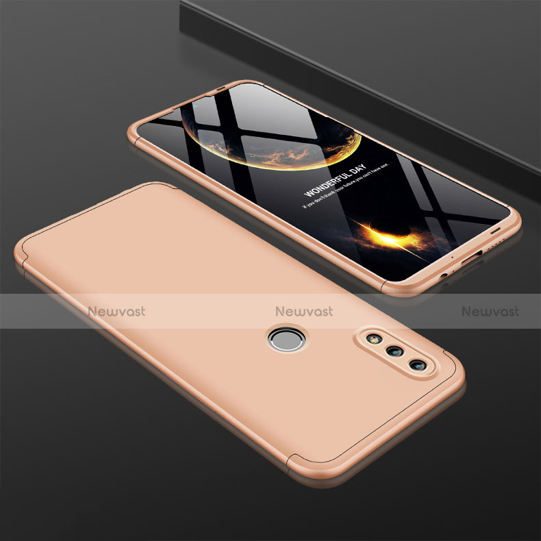 Hard Rigid Plastic Matte Finish Front and Back Cover Case 360 Degrees with Finger Ring Stand Q01 for Huawei Honor 10 Lite Gold