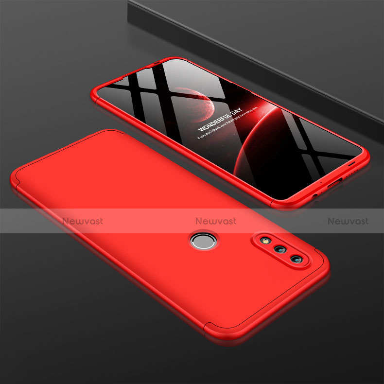 Hard Rigid Plastic Matte Finish Front and Back Cover Case 360 Degrees with Finger Ring Stand Q01 for Huawei Honor 10 Lite Red