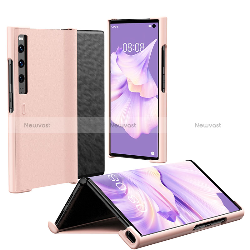 Hard Rigid Plastic Matte Finish Front and Back Cover Case 360 Degrees ZL1 for Huawei Mate Xs 2 Rose Gold